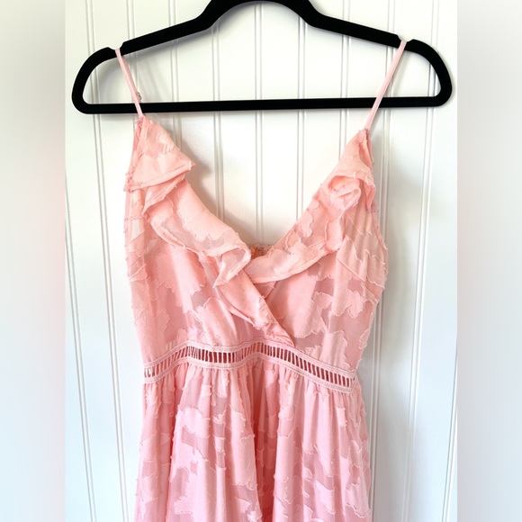 A.Peach High/Low Lace Dress - Picture 6 of 10
